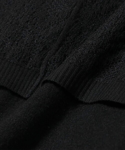 Ray BEAMS(レイビームス)の「レース編み レイヤード プルオーバー(ニット/セーター・レディース・シルバー/ブラック・ONE SIZE)」の18枚目の写真