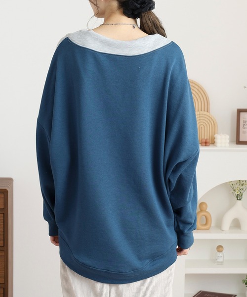 myke(ミーカ)の「myke TC裏毛配色ルーズハイネックプルオーバー(Tシャツ/カットソー・レディース・カーキ/杢グレー・M)」の15枚目の写真
