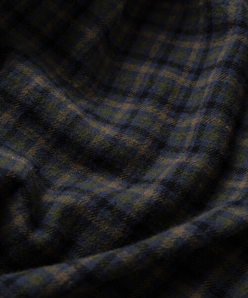 HINSON（ヒンソン）の「HINSON/ヒンソン レギュラーカラー ロングスリーブ フランネルシャツ（シャツ/ブラウス・メンズ・グレー/オフホワイト/ブラウン/グリーン/サックスブルー/ダークブラウン・SMALL/LARGE/MEDIUM）」の10枚目の写真