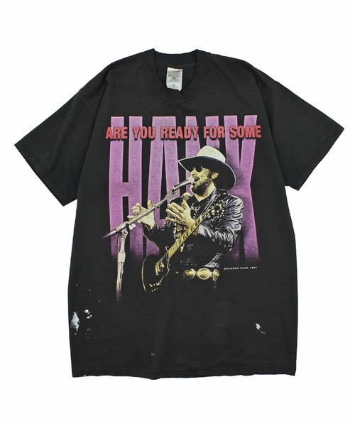 LABORATORY R(ラボラトリーアール)の「【USED】90’s Fruit of the Loom “Hank Williams Jr” バンド Tシャツ(Tシャツ/カットソー・メンズ・ブラック・LARGE)」の1枚目の写真