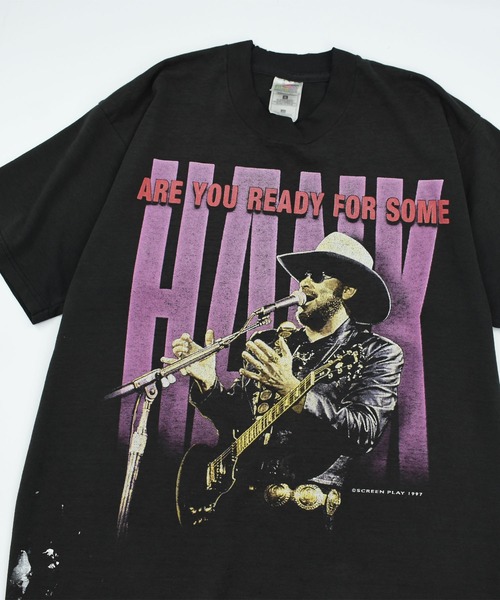 LABORATORY R(ラボラトリーアール)の「【USED】90’s Fruit of the Loom “Hank Williams Jr” バンド Tシャツ(Tシャツ/カットソー・メンズ・ブラック・LARGE)」の2枚目の写真