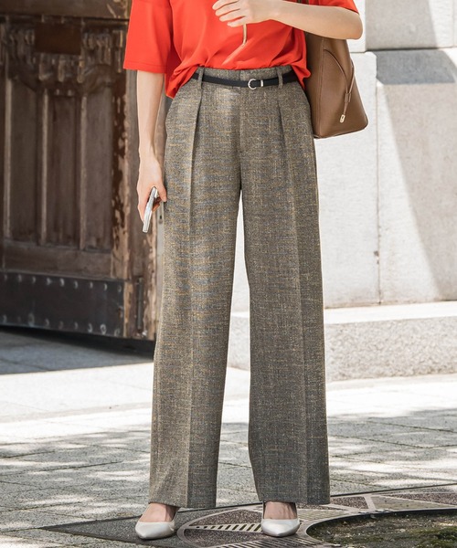 セール】トリッカースラブツイードパンツ≪手洗い可能・防シワ・UV