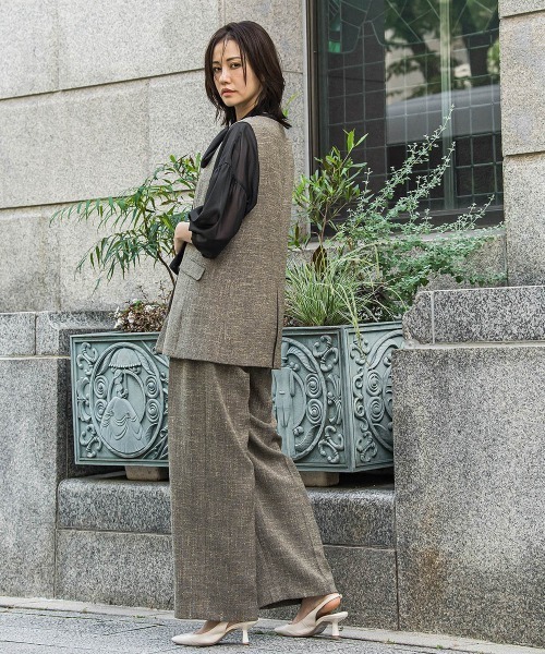 ロートレアモン（LAUTREAMONT）/トリッカースラブツイードパンツ≪手洗い可能・防シワ・UV≫ セール】トリッカースラブツイードパンツ≪手洗い可能・防シワ・UV