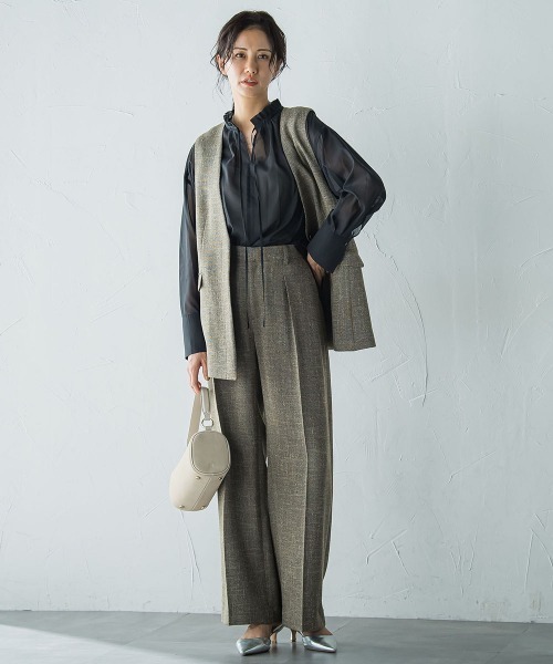 セール】トリッカースラブツイードパンツ≪手洗い可能・防シワ・UV