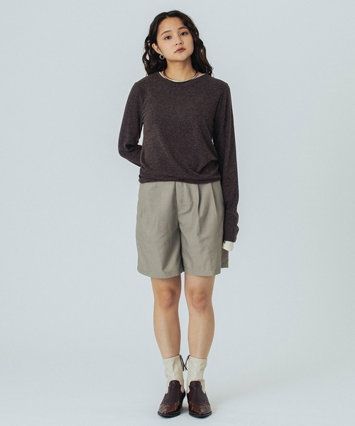 ROSE BUD(ローズバッド)の「DOUBLE TUCK SHORT(その他パンツ・レディース・グレー/ブラウン・M/S)」の3枚目の写真