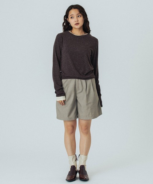 ROSE BUD(ローズバッド)の「DOUBLE TUCK SHORT(その他パンツ・レディース・グレー/ブラウン・M/S)」の4枚目の写真