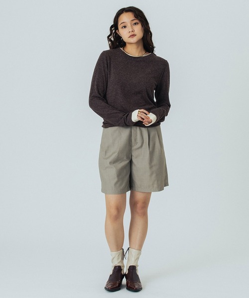 ROSE BUD(ローズバッド)の「DOUBLE TUCK SHORT(その他パンツ・レディース・グレー/ブラウン・M/S)」の5枚目の写真