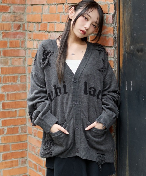 セール】WEGO/ダメージジャガードカーディガン（カーディガン/ボレロ