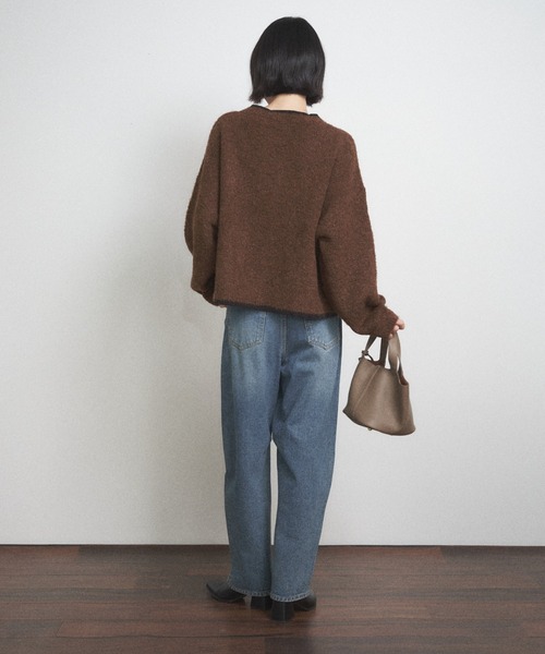 Shelly island（シェリーアイランド）の「配色メタルボタンブークレカーディガン（カーディガン/ボレロ・レディース・ブラック/グレー/ブラウン・FREE）」の15枚目の写真