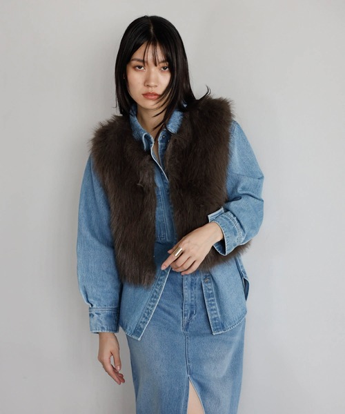 cropped fur vest / クロップドファーベスト