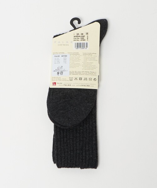 FALKE（ファルケ）の「＜FALKE＞COSY リブソックス（ソックス/靴下・レディース・ダークグレー/オフホワイト/ダークブラウン・35/38）」の7枚目の写真