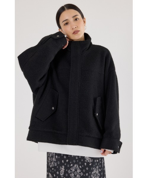 RODEO CROWNS WIDE BOWL（ロデオクラウンズワイドボウル）の「スライバービックブルゾン（ブルゾン・レディース・グレー/ブラック/ベージュ・FREE）」の4枚目の写真