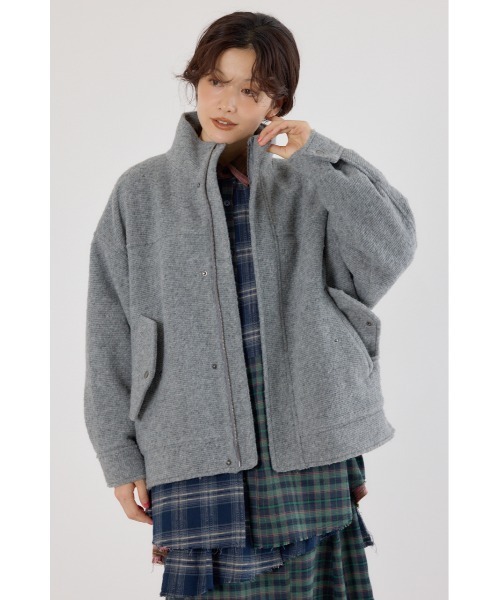 RODEO CROWNS WIDE BOWL（ロデオクラウンズワイドボウル）の「スライバービックブルゾン（ブルゾン・レディース・グレー/ブラック/ベージュ・FREE）」の10枚目の写真