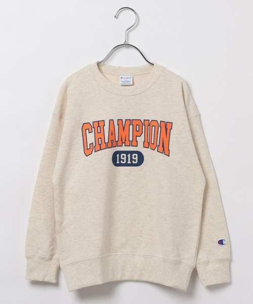 Champion(チャンピオン)の「【Champion(チャンピオン)】ロゴプリントスウェット(KIDS)(スウェット・キッズ・グレー/アイボリー/グリーン/ネイビー・120cm/130cm/140cm/150cm/160cm)」の3枚目の写真