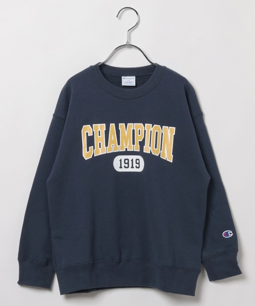 Champion(チャンピオン)の「【Champion(チャンピオン)】ロゴプリントスウェット(KIDS)(スウェット・キッズ・グレー/アイボリー/グリーン/ネイビー・120cm/130cm/140cm/150cm/160cm)」の4枚目の写真