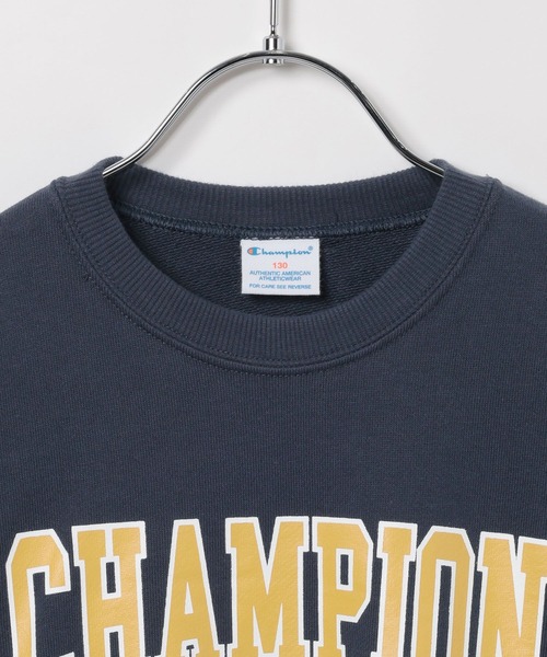 Champion(チャンピオン)の「【Champion(チャンピオン)】ロゴプリントスウェット(KIDS)(スウェット・キッズ・グレー/アイボリー/グリーン/ネイビー・120cm/130cm/140cm/150cm/160cm)」の6枚目の写真