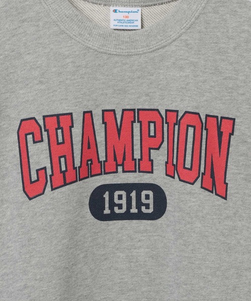 Champion(チャンピオン)の「【Champion(チャンピオン)】ロゴプリントスウェット(KIDS)(スウェット・キッズ・グレー/アイボリー/グリーン/ネイビー・120cm/130cm/140cm/150cm/160cm)」の10枚目の写真