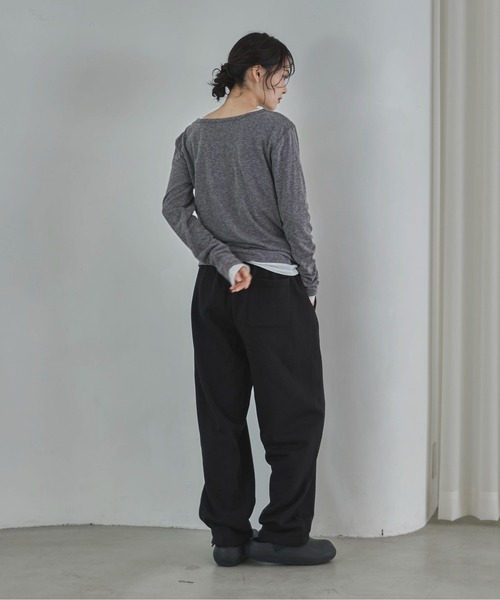 feepur(フェピュール)の「裏起毛カーブスウェットパンツ(スウェットパンツ・レディース・ブラック/ブラウン/杢グレー/オートミール・SMALL/MEDIUM)」の9枚目の写真