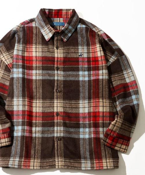 【 BEVERLY HILLS POLO CLUB】シャギーチェックシャツ BEVERLY HILLS POLO CLUB】ロゴ ワンポイント刺繍 シャギーチェック