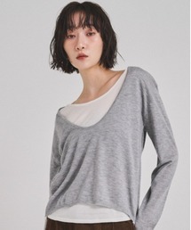 レイヤードニットトップス