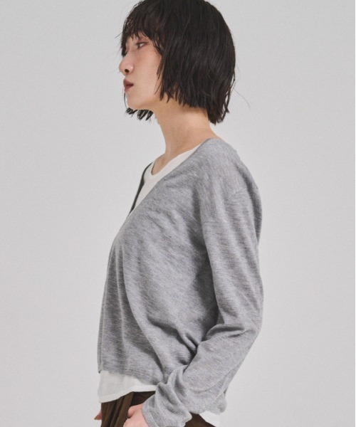 FMiBL（ファミル）の「レイヤードニットトップス（ニット/セーター・レディース・ブラック/グレー・FREE）」の10枚目の写真