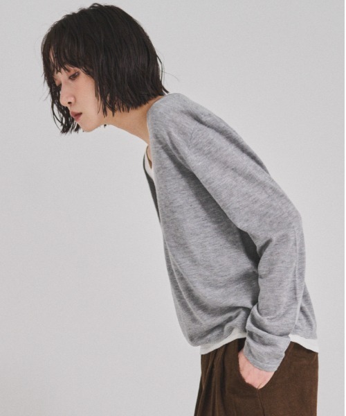 FMiBL（ファミル）の「レイヤードニットトップス（ニット/セーター・レディース・ブラック/グレー・FREE）」の11枚目の写真