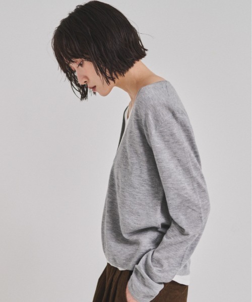 FMiBL（ファミル）の「レイヤードニットトップス（ニット/セーター・レディース・ブラック/グレー・FREE）」の13枚目の写真