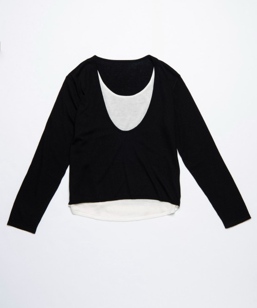 FMiBL（ファミル）の「レイヤードニットトップス（ニット/セーター・レディース・ブラック/グレー・FREE）」の16枚目の写真