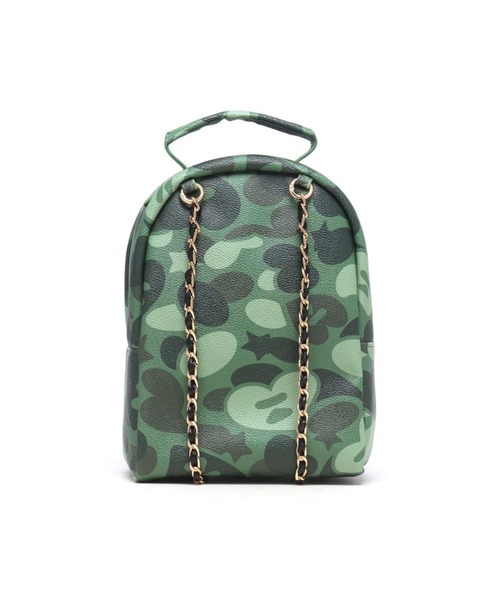A BATHING APE（アベイシングエイプ）の「CAMO MINI BACKPACK HANDBAG（ショルダーバッグ・レディース・グリーン・FREE）」の2枚目の写真