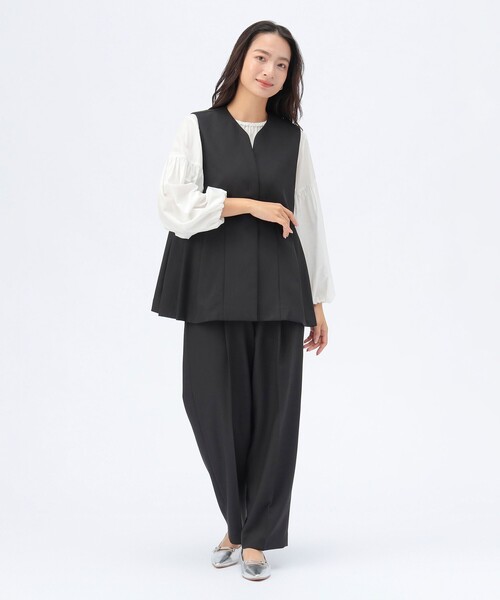 BEAMS HEART(ビームスハート)の「【セレモニー・ハレの日】キーネック タック ベスト(セットアップ対応)(ベスト・レディース・ブラウン系その他2/グレー/ブラック・FREE)」の9枚目の写真