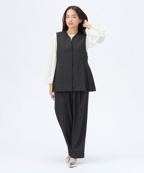 BEAMS HEART(ビームスハート)の「【セレモニー・ハレの日】キーネック タック ベスト(セットアップ対応)(ベスト・レディース・ブラウン系その他2/グレー/ブラック・FREE)」の10枚目の写真