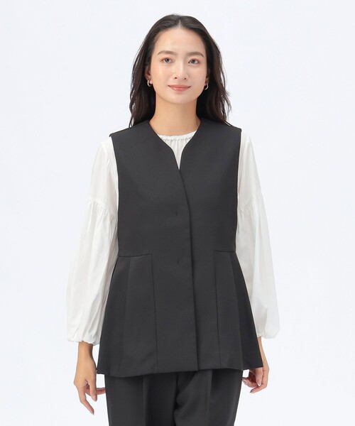 BEAMS HEART(ビームスハート)の「【セレモニー・ハレの日】キーネック タック ベスト(セットアップ対応)(ベスト・レディース・ブラウン系その他2/グレー/ブラック・FREE)」の11枚目の写真