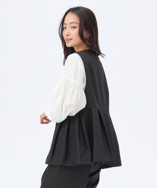 BEAMS HEART(ビームスハート)の「【セレモニー・ハレの日】キーネック タック ベスト(セットアップ対応)(ベスト・レディース・ブラウン系その他2/グレー/ブラック・FREE)」の12枚目の写真