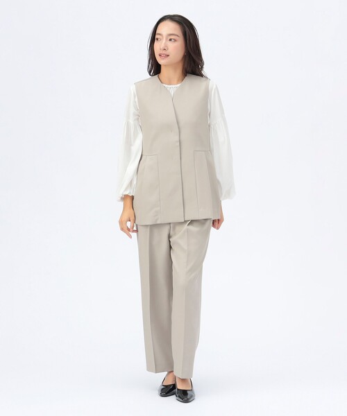 BEAMS HEART(ビームスハート)の「【セレモニー・ハレの日】キーネック タック ベスト(セットアップ対応)(ベスト・レディース・ブラウン系その他2/グレー/ブラック・FREE)」の15枚目の写真