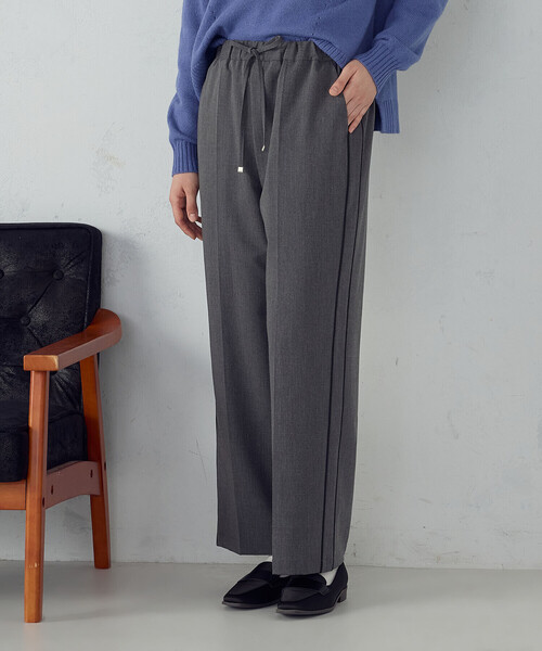 COMME CA ISM(コムサイズム)の「サイドライン ストレートパンツ(その他パンツ・レディース・グレー/ブラウン・MEDIUM/LARGE)」の2枚目の写真