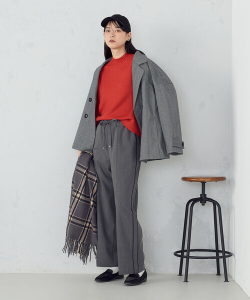 COMME CA ISM(コムサイズム)の「サイドライン ストレートパンツ(その他パンツ・レディース・グレー/ブラウン・MEDIUM/LARGE)」の3枚目の写真