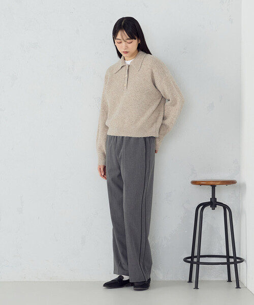 COMME CA ISM(コムサイズム)の「サイドライン ストレートパンツ(その他パンツ・レディース・グレー/ブラウン・MEDIUM/LARGE)」の5枚目の写真