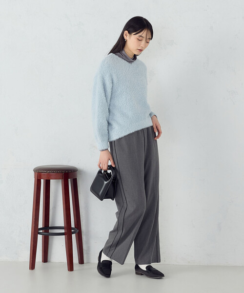 COMME CA ISM(コムサイズム)の「サイドライン ストレートパンツ(その他パンツ・レディース・グレー/ブラウン・MEDIUM/LARGE)」の6枚目の写真