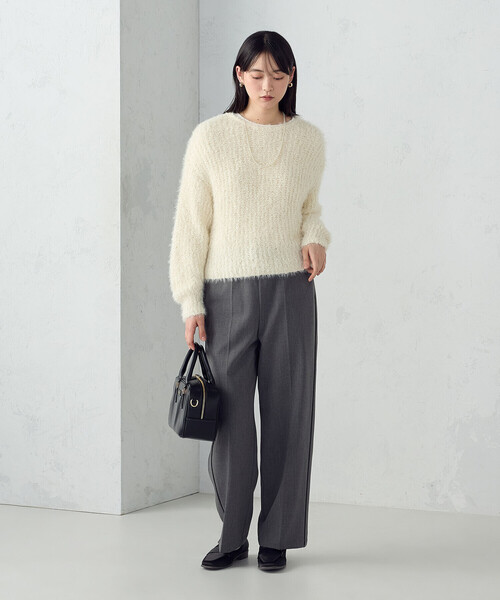 COMME CA ISM(コムサイズム)の「サイドライン ストレートパンツ(その他パンツ・レディース・グレー/ブラウン・MEDIUM/LARGE)」の7枚目の写真