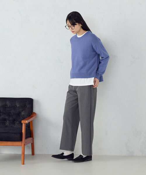 COMME CA ISM(コムサイズム)の「サイドライン ストレートパンツ(その他パンツ・レディース・グレー/ブラウン・MEDIUM/LARGE)」の8枚目の写真