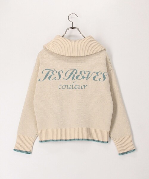 fredy couleur(フレディクルール)の「配色バックロゴZIPカーディガン(ニット/セーター・レディース・アイボリー/チャコールグレー/ベージュ・38)」の14枚目の写真
