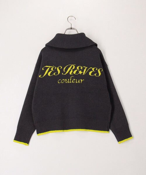 fredy couleur(フレディクルール)の「配色バックロゴZIPカーディガン(ニット/セーター・レディース・アイボリー/チャコールグレー/ベージュ・38)」の18枚目の写真