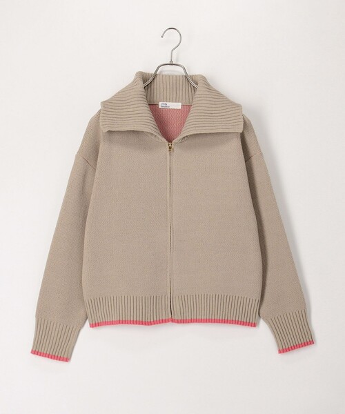 fredy couleur(フレディクルール)の「配色バックロゴZIPカーディガン(ニット/セーター・レディース・アイボリー/チャコールグレー/ベージュ・38)」の20枚目の写真