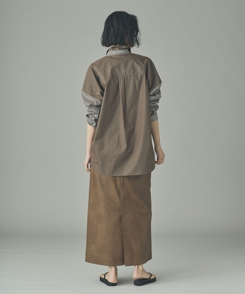 Curensology（カレンソロジー）の「Curensology(カレンソロジー)/＜&RC＞ビッグシャツコンビ（シャツ/ブラウス・レディース・ネイビー/ブラウン/サックスブルー・FREE）」の22枚目の写真