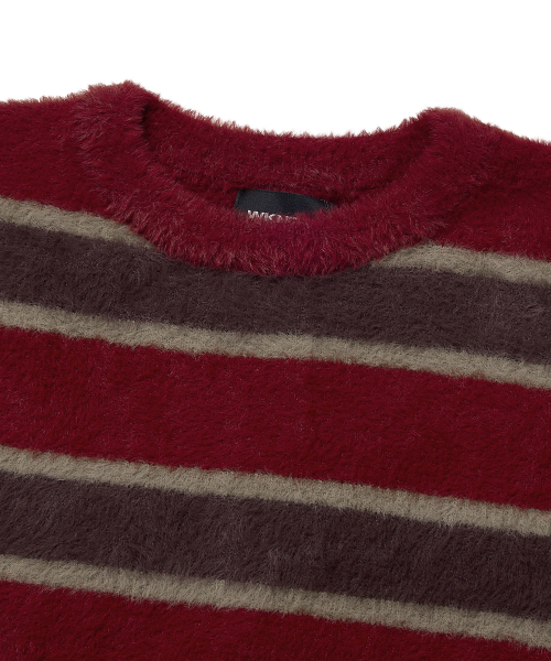 WKNDRS（ウィーキャンドース）の「STRIPED KNIT SWEATER (BURGUNDY)（ニット/セーター・レディース・その他・MEDIUM/LARGE/X-LARGE）」の3枚目の写真
