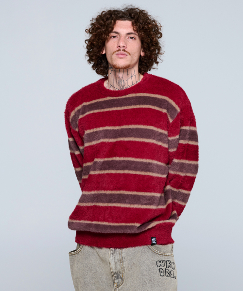 WKNDRS（ウィーキャンドース）の「STRIPED KNIT SWEATER (BURGUNDY)（ニット/セーター・レディース・その他・MEDIUM/LARGE/X-LARGE）」の6枚目の写真