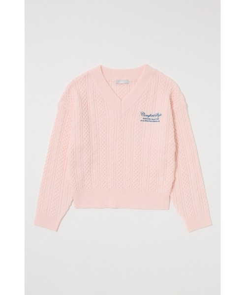 MOUSSY(マウジー)の「CABLE V NECK ニット(ニット/セーター・レディース・ライトピンク/レッド/ネイビー/杢グレー・FREE)」の17枚目の写真