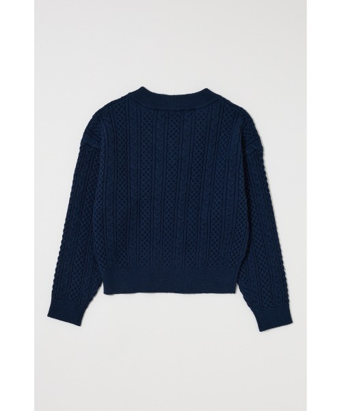MOUSSY(マウジー)の「CABLE V NECK ニット(ニット/セーター・レディース・ライトピンク/レッド/ネイビー/杢グレー・FREE)」の19枚目の写真