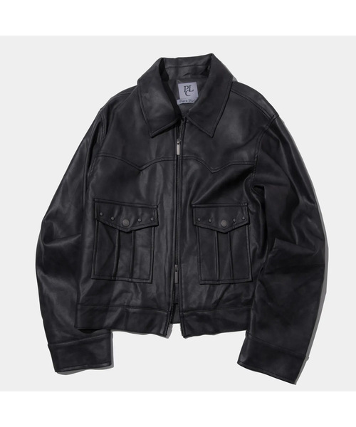 PLACE STUDIO（プレイススタジオ）の「シングルライダーポケットリベットレザーバイカージャケット_3COLOR（ライダースジャケット・レディース・ベージュ/ブラウン/ブラック・FREE）」の2枚目の写真
