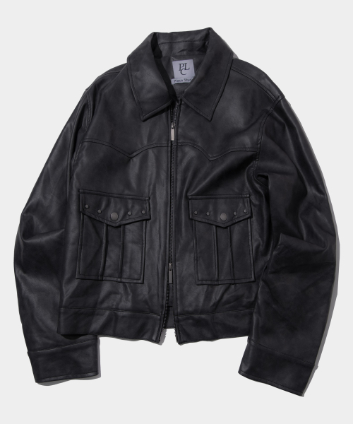 PLACE STUDIO（プレイススタジオ）の「シングルライダーポケットリベットレザーバイカージャケット_3COLOR（ライダースジャケット・レディース・ベージュ/ブラウン/ブラック・FREE）」の6枚目の写真